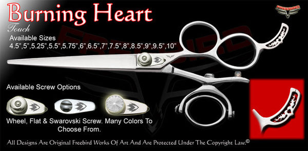 Burning Heart 3 Hole Double V Swivel Touch Grooming Shears