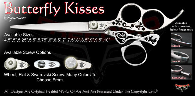 Butterfly Kisses 3 Hole Swivel Thumb Signature Grooming Shears