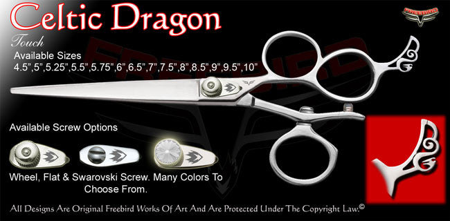 Celtic Dragon 3 Hole V Swivel Touch Grooming Shears