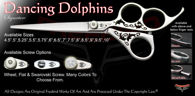 Dancing Dolphins 3 Hole Signature Grooming Shears