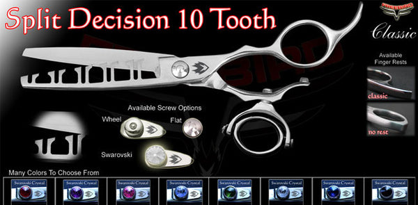 Double Swivel 10 Tooth Spit Decision Texturizing Shears