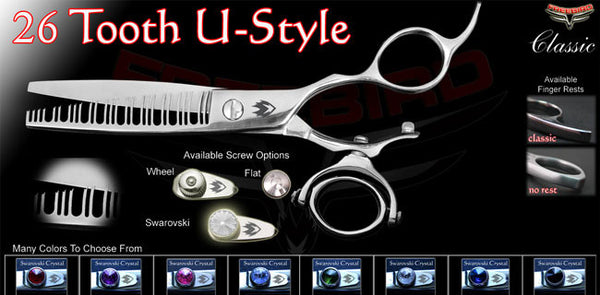 Double Swivel 26 Tooth U Style Texturizing Shears