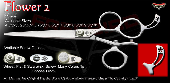 Flower 2 3 Hole V Swivel Touch Grooming Shears