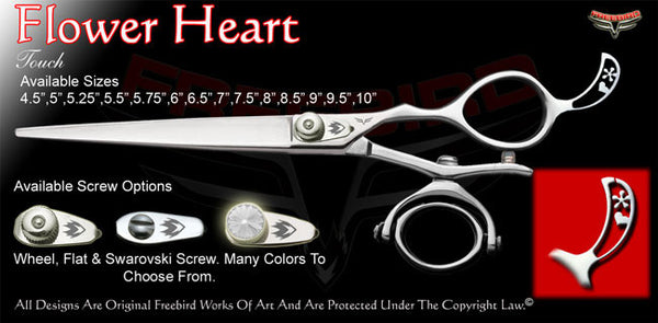 Flower Heart Double V Swivel Touch Grooming Shears