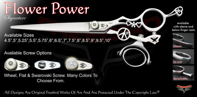 Flower Power Double Swivel Thumb Signature Grooming Shears