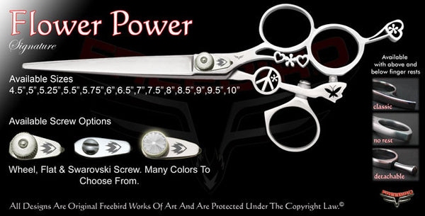 Flower Power 3 Hole Swivel Thumb Signature Grooming Shears