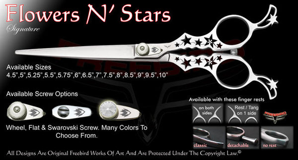 Flowers N Stars Straight Signature Grooming Shears