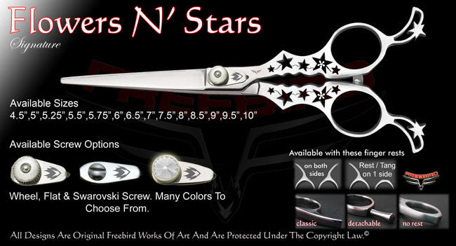 Flowers N Stars Straight Signature Hair Shears