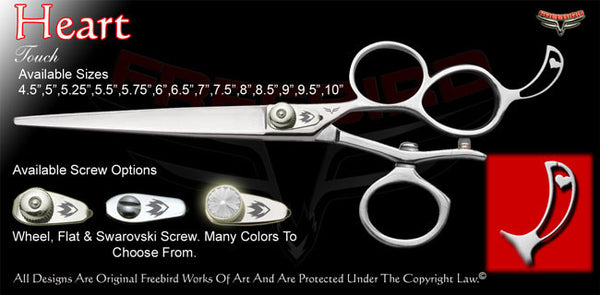 Heart 3 Hole V Swivel Touch Grooming Shears