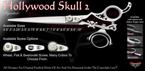 Hollywood Skull 2 Double Swivel Thumb Signature Grooming Shears