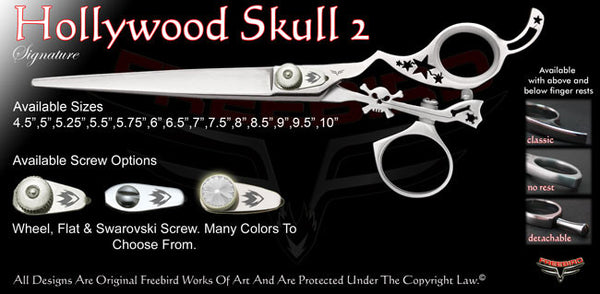 Hollywood Skull 2 Swivel Thumb Signature Grooming Shears