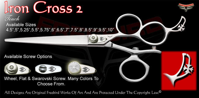 Iron Cross 2 3 Hole V Swivel Touch Grooming Shears