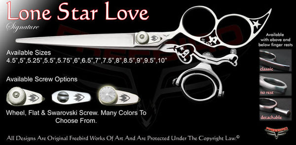 Lone Star Love 3 Hole Double Swivel Thumb Signature Grooming Shears