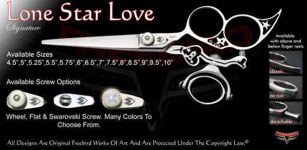 Lone Star Love 3 Hole Double Swivel Thumb Signature Hair Shears