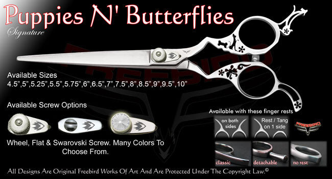 Puppies N Butterflies Straight Signature Grooming Shears