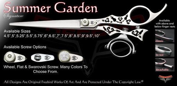 Summer Garden Double Swivel Thumb Signature Grooming Shears