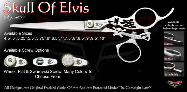 Skull Of Elvis Swivel Thumb Signature Grooming Shears