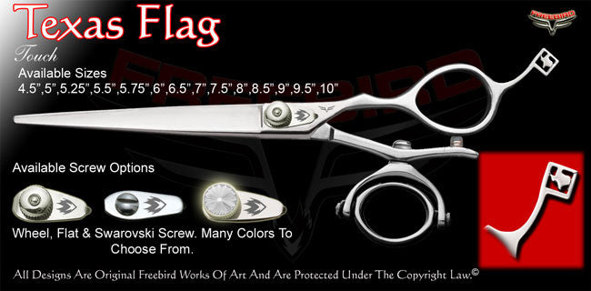 Texas Flag Double V Swivel Touch Grooming Shears