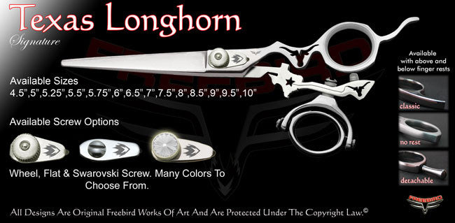 Texas Long Horn Double Swivel Thumb Signature Hair Shears