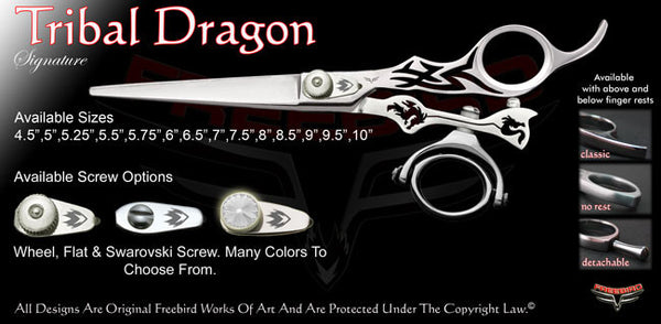 Tribal Dragon Double Swivel Thumb Signature Hair Shears