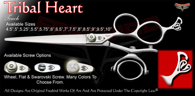 Tribal Heart 3 Hole Double V Swivel Touch Grooming Shears