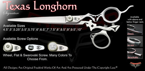 Texas Longhorn Swivel Thumb Signature Grooming Shears