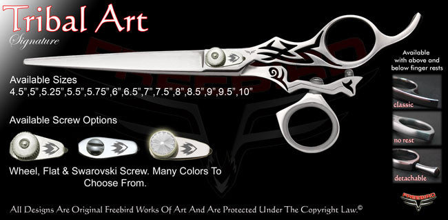 Tribal Art Swivel Thumb Signature Grooming Shears