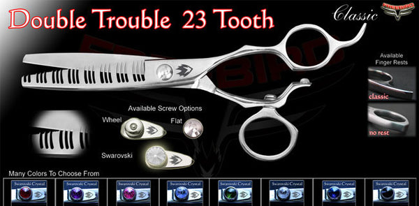 V Swivel 23 Tooth Double Trouble Texturizing Shears