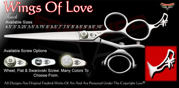 Wings Of Love 3 Hole Double V Swivel Touch Grooming Shears