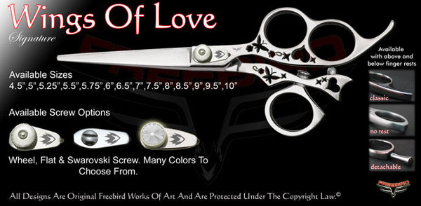 Wings Of Love 3 Hole Swivel Thumb Signature Hair Shears