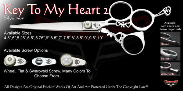 Key To My Heart 2 3 Hole Signature Grooming Shears